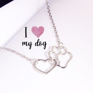 ❤️ My Dog Heart Paw Animal Lover Necklace